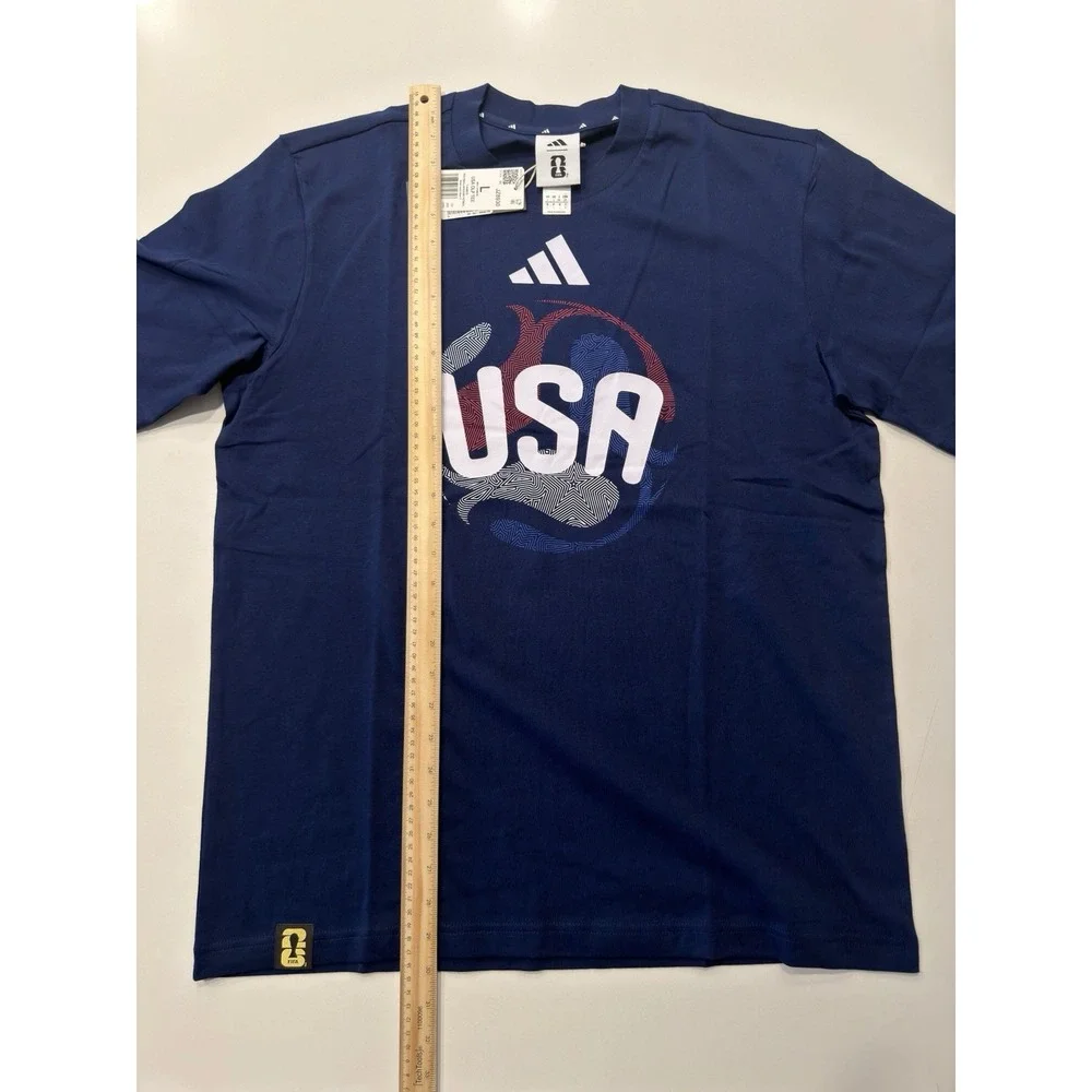 Adidas USA FIFA World Cup 2026 OLP Tee Navy Blue Mens Large JZ8930